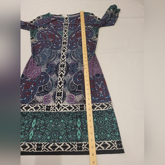 London Times Shift Dress Paisley Mixed Print Retro Colorful Stretchy - Picture 9 of 11
